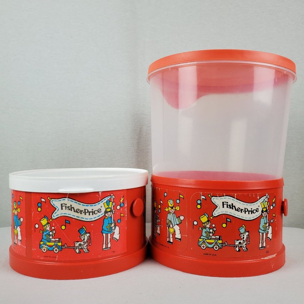 Vintage 1979 Fisher Price Toy Drums Container